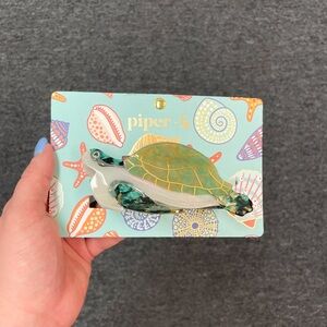 Green and Gold Sea Turtle Hair Clip- Medium